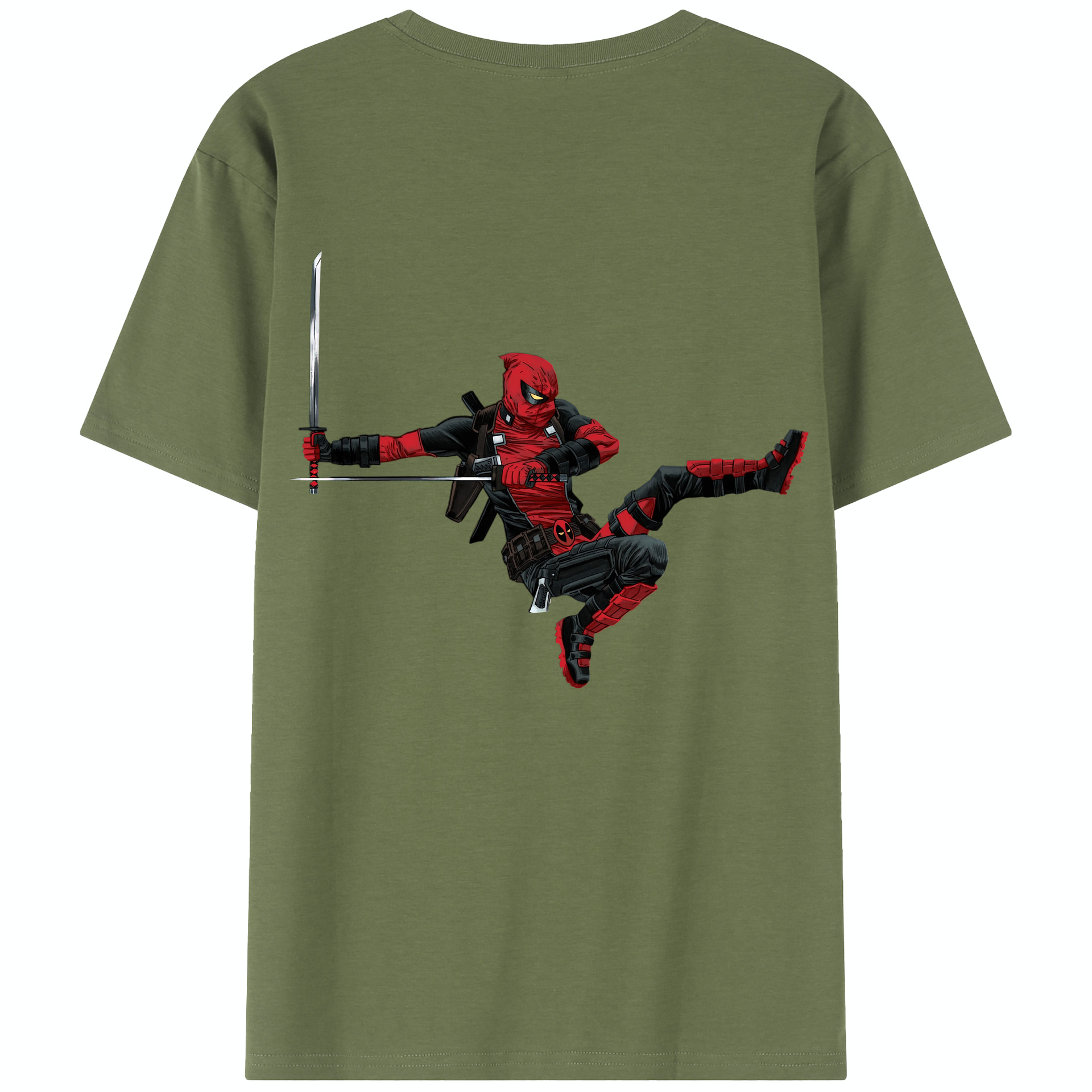 （画像用） Deadpool デッドプール 綿100％半袖Tシャツ（背面プリント）